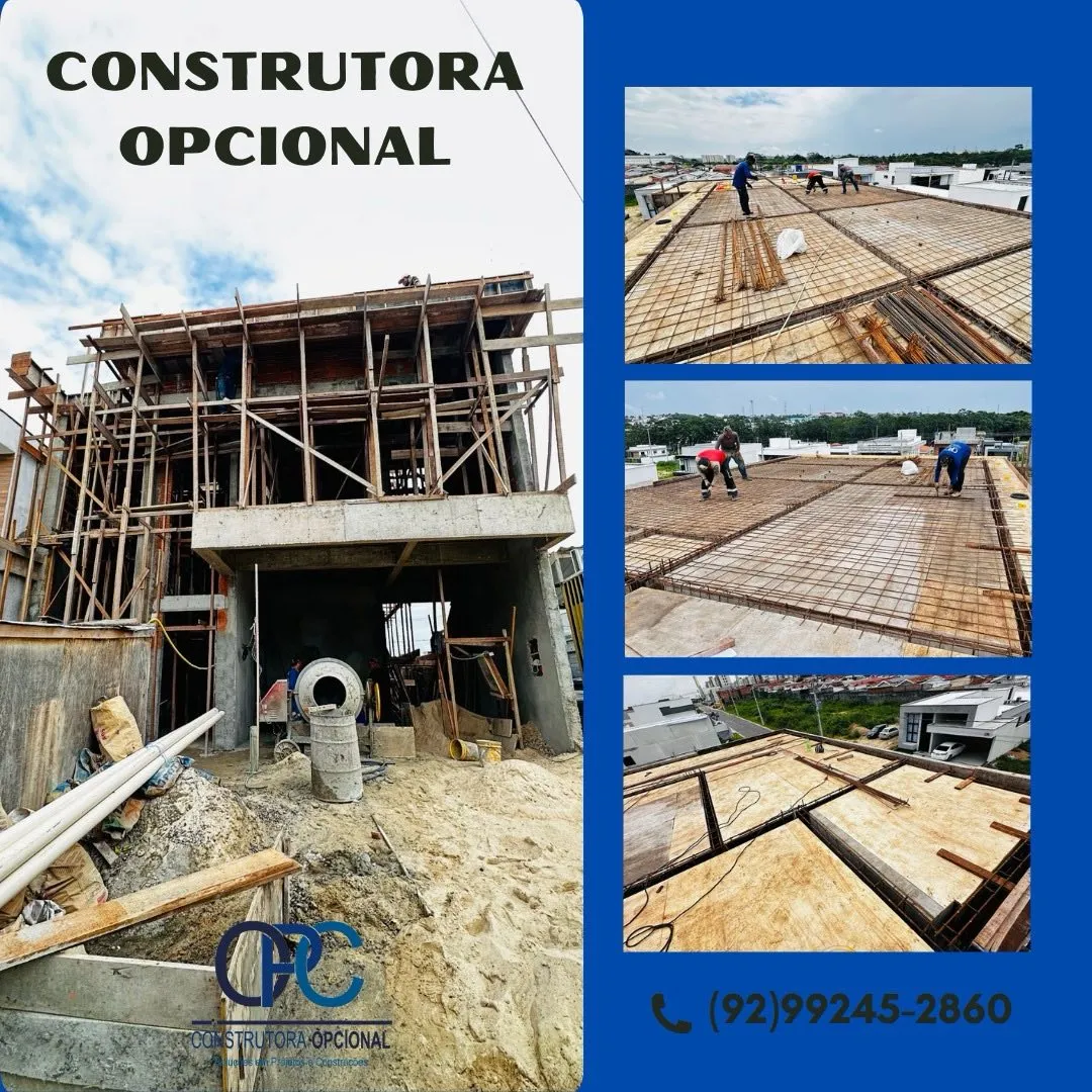 Formas e armação de laje em obra residencial