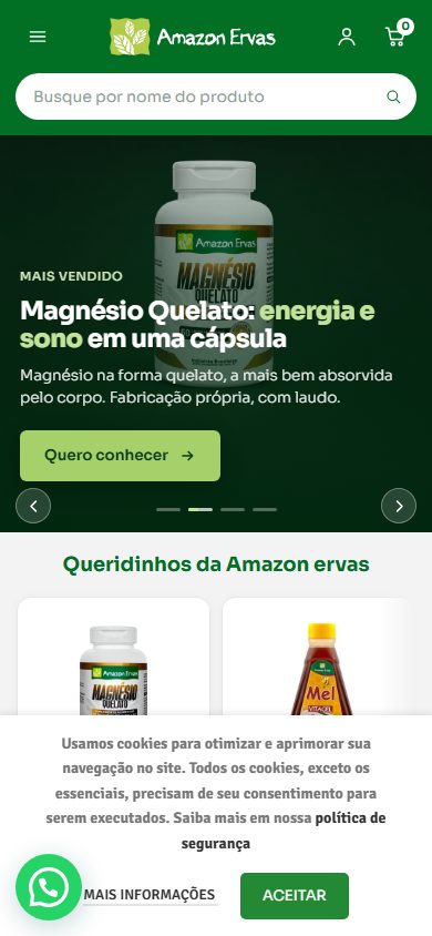 Loja Amazon Ervas no celular