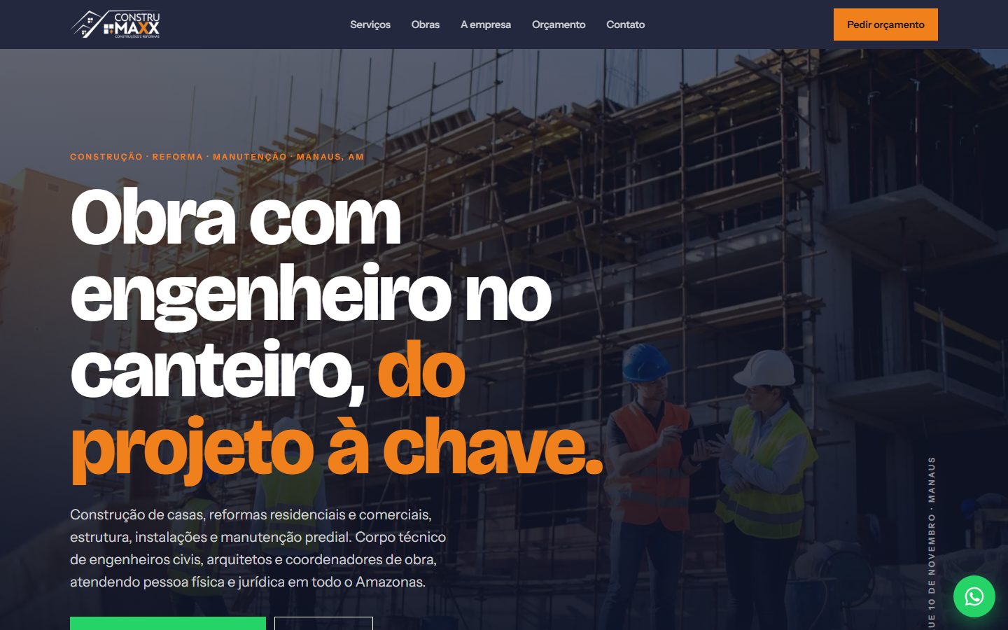 Site Construmaxx Construções e Reformas