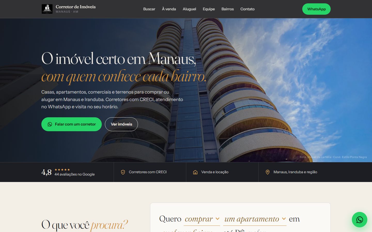 Site Corretor de Imóveis Manaus