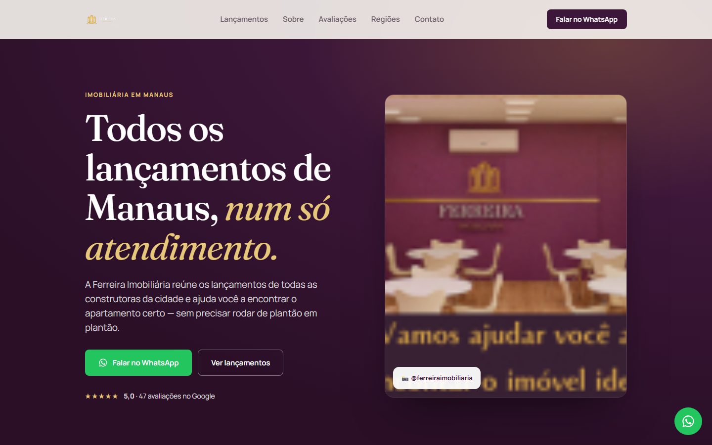 Site Ferreira Imobiliária