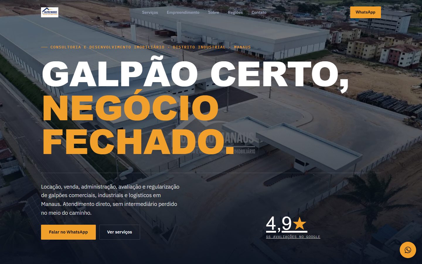 Site Galpão Manaus Consultoria Imobiliária