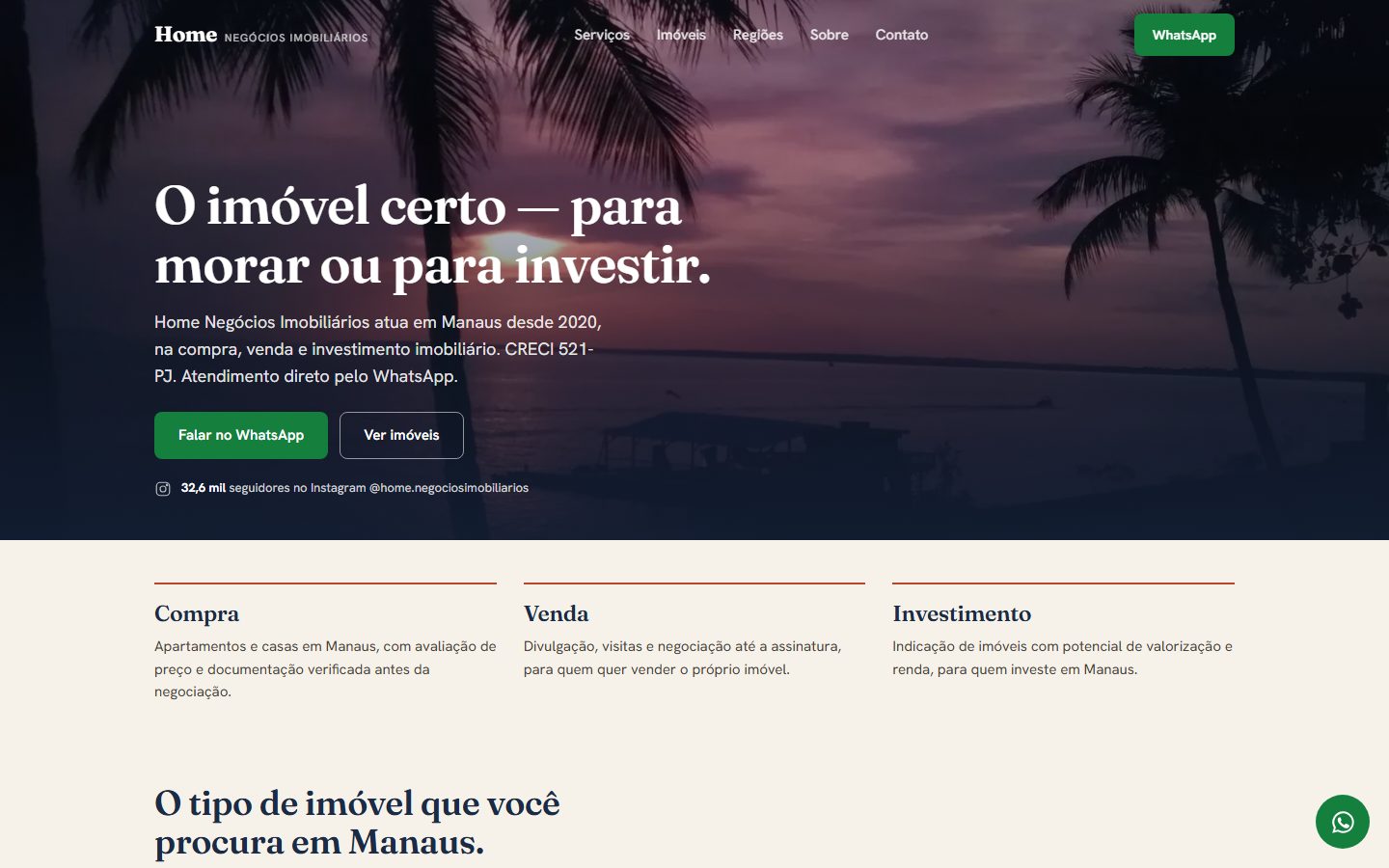 Site Home Negócios Imobiliários