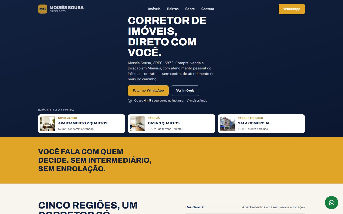 Site Moisés Sousa | Corretor de Imóveis