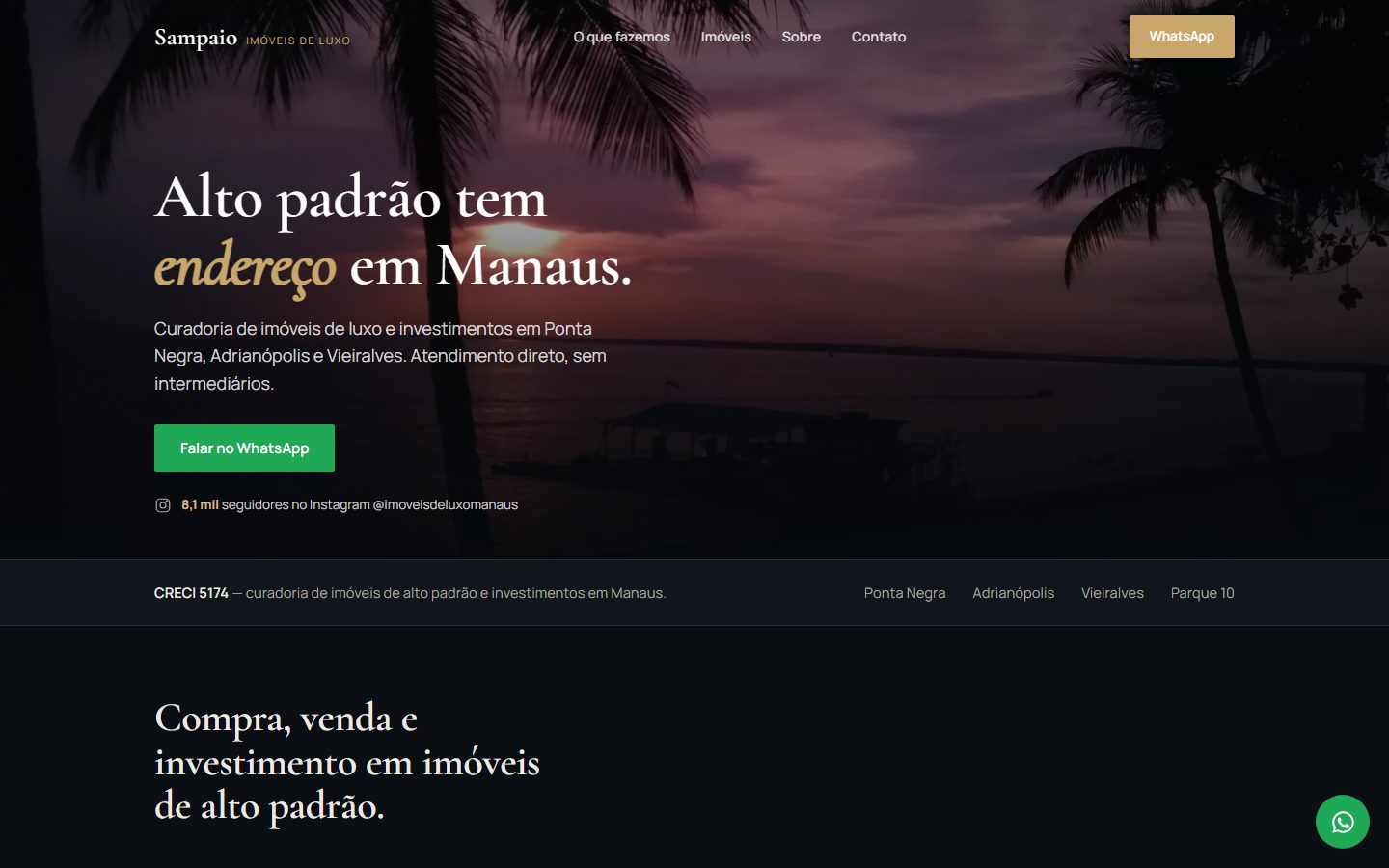 Site Sampaio | Imóveis de Luxo Manaus