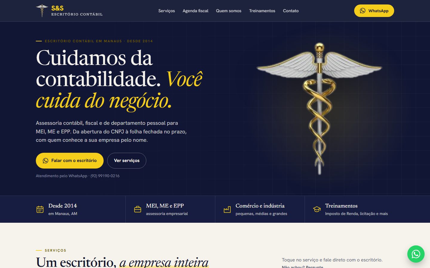 Site S&S Escritório Contábil