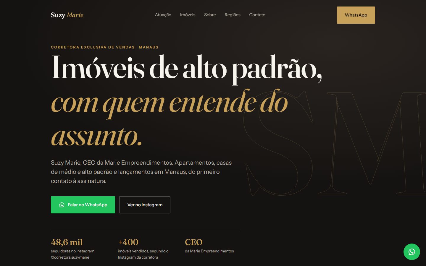 Site Suzy Marie Corretora de Imóveis