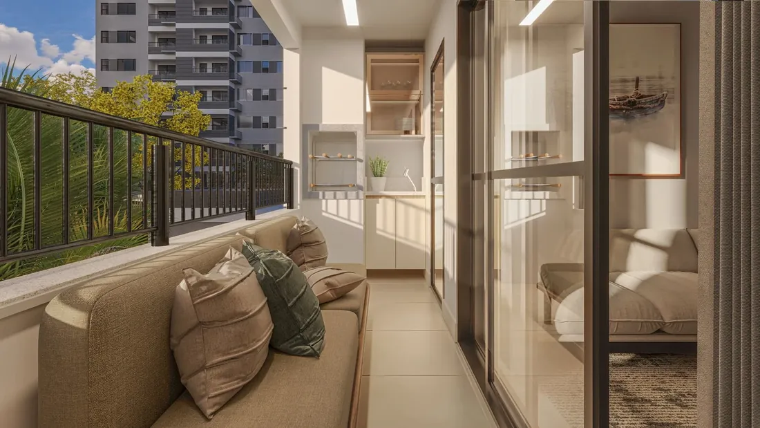 Varanda com vista para outro prédio, foto livre